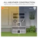 3-Tier Feral Cat House Outdoor Kitten Condo with Raised Floor Asphalt Roof Escape Door Jumping Platform Gray - Image 5