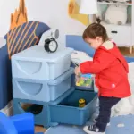 3 Tier Kids Toy Storage Organizer with Drawers, Blue, Chest for Bedroom, Kindergarten, Living Room, for Boys and Girls - Image 2