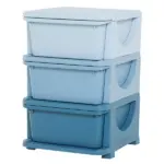 3 Tier Kids Toy Storage Organizer with Drawers, Blue, Chest for Bedroom, Kindergarten, Living Room, for Boys and Girls