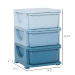 3 Tier Kids Toy Storage Organizer with Drawers, Blue, Chest for Bedroom, Kindergarten, Living Room, for Boys and Girls - Image 3