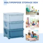 3 Tier Kids Toy Storage Organizer with Drawers, Blue, Chest for Bedroom, Kindergarten, Living Room, for Boys and Girls - Image 6