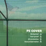 Outsunny 3 Tier Mini Greenhouse, Small Portable Greenhouse with 2 Roll-up Doors, 56.3" x 18.1" x 65", Green - Image 5