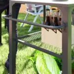 3-Tier Outdoor Grill Cart with Storage Racks, Side Handle, Movable Pizza Oven Table on Wheels - Image 8