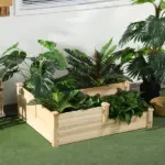 3 Tier Raised Flower Bed Outdoor Planter Box Wooden Garden Bed, Open Bottom for Plants, 42.5"x34.75"x14.25", Natural - Image 2