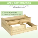 3 Tier Raised Flower Bed Outdoor Planter Box Wooden Garden Bed, Open Bottom for Plants, 42.5"x34.75"x14.25", Natural - Image 5