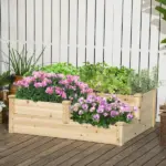 3 Tier Raised Flower Bed Outdoor Planter Box Wooden Garden Bed, Open Bottom for Plants, 42.5"x34.75"x14.25", Natural - Image 10