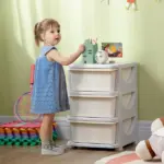 3-Tier Toy Storage Organizer, Spacious Drawers Chest for Bedroom, Nursery, Living Room, Durable for Toddlers, Cream White - Image 2