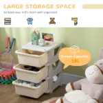3-Tier Toy Storage Organizer, Spacious Drawers Chest for Bedroom, Nursery, Living Room, Durable for Toddlers, Cream White - Image 4