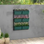 3-Tier Wall Planter Green with 6 Pots Hanging Planter Holder with Drainage for Flowers Vegetables - Image 2