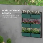 3-Tier Wall Planter Green with 6 Pots Hanging Planter Holder with Drainage for Flowers Vegetables - Image 4