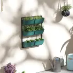 3-Tier Wall Planter Green with 6 Pots Hanging Planter Holder with Drainage for Flowers Vegetables - Image 10