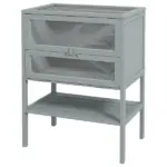 3-Tier Wooden Large Hamster Cage, Mice and Rat Cage Small Animals Hutch with Openable Top, Front Door, Storage Shelf, Gray - Image 12