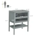 3-Tier Wooden Large Hamster Cage, Mice and Rat Cage Small Animals Hutch with Openable Top, Front Door, Storage Shelf, Gray - Image 3