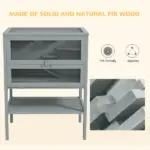 3-Tier Wooden Large Hamster Cage, Mice and Rat Cage Small Animals Hutch with Openable Top, Front Door, Storage Shelf, Gray - Image 7