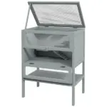 3-Tier Wooden Large Hamster Cage, Mice and Rat Cage Small Animals Hutch with Openable Top, Front Door, Storage Shelf, Gray - Image 8