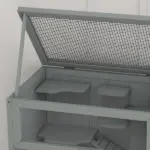 3-Tier Wooden Large Hamster Cage, Mice and Rat Cage Small Animals Hutch with Openable Top, Front Door, Storage Shelf, Gray - Image 9