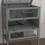 3-Tier Wooden Large Hamster Cage, Mice and Rat Cage Small Animals Hutch with Openable Top, Front Door, Storage Shelf, Gray - Image 10