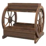 3 Tier Wooden Wagon Planter Box Raised Garden Bed, Carbonized Finish