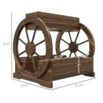 3 Tier Wooden Wagon Planter Box Raised Garden Bed, Carbonized Finish - Image 3