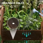 3 Tier Wooden Wagon Planter Box Raised Garden Bed, Carbonized Finish - Image 5