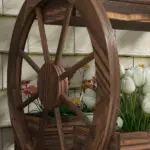 3 Tier Wooden Wagon Planter Box Raised Garden Bed, Carbonized Finish - Image 9