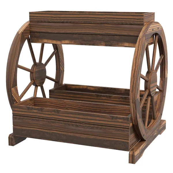 3-tier-wooden-wagon-planter-box-raised-garden-bed-for-vegetables-flowers-herbs-durable-brown-25-x-21-x-24.webp 3 Tier Wooden Wagon Planter Box Raised Garden Bed, Carbonized Finish - Image 1