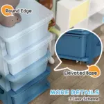 Qaba 30" 4 Tier Kids Storage Unit Dresser Tower w/ 4 Drawers, Blue - Image 5
