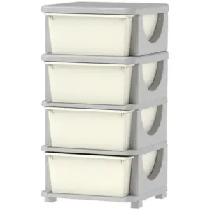 30 4 tier kids storage unit dresser tower w 4 drawers cream white