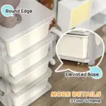 30" 4 Tier Kids Storage Unit Dresser Tower w/ 4 Drawers, Cream White - Image 5