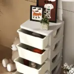 30" 4 Tier Kids Storage Unit Dresser Tower w/ 4 Drawers, Cream White - Image 8