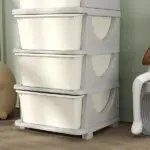 30" 4 Tier Kids Storage Unit Dresser Tower w/ 4 Drawers, Cream White - Image 9