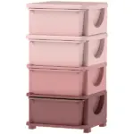 Qaba 30" 4 Tier Kids Storage Unit Dresser Tower w/ 4 Drawers, Pink