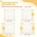 30"-41" Extra Wide Walk Through Dog Gate with Cat Door, 3-Inch and 5.5-Inch Extension Kits, 30" High - Image 4