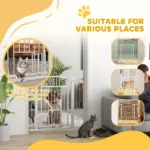 30"-41" Extra Wide Walk Through Dog Gate with Cat Door, 3-Inch and 5.5-Inch Extension Kits, 30" High - Image 5