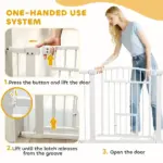 30"-41" Extra Wide Walk Through Dog Gate with Cat Door, 3-Inch and 5.5-Inch Extension Kits, 30" High - Image 6