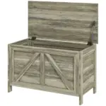 30 Inch Farmhouse Lift Top Storage Bench with Safety Hinge, Gray - Image 11