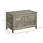 30 Inch Farmhouse Lift Top Storage Bench with Safety Hinge, Gray - Image 3