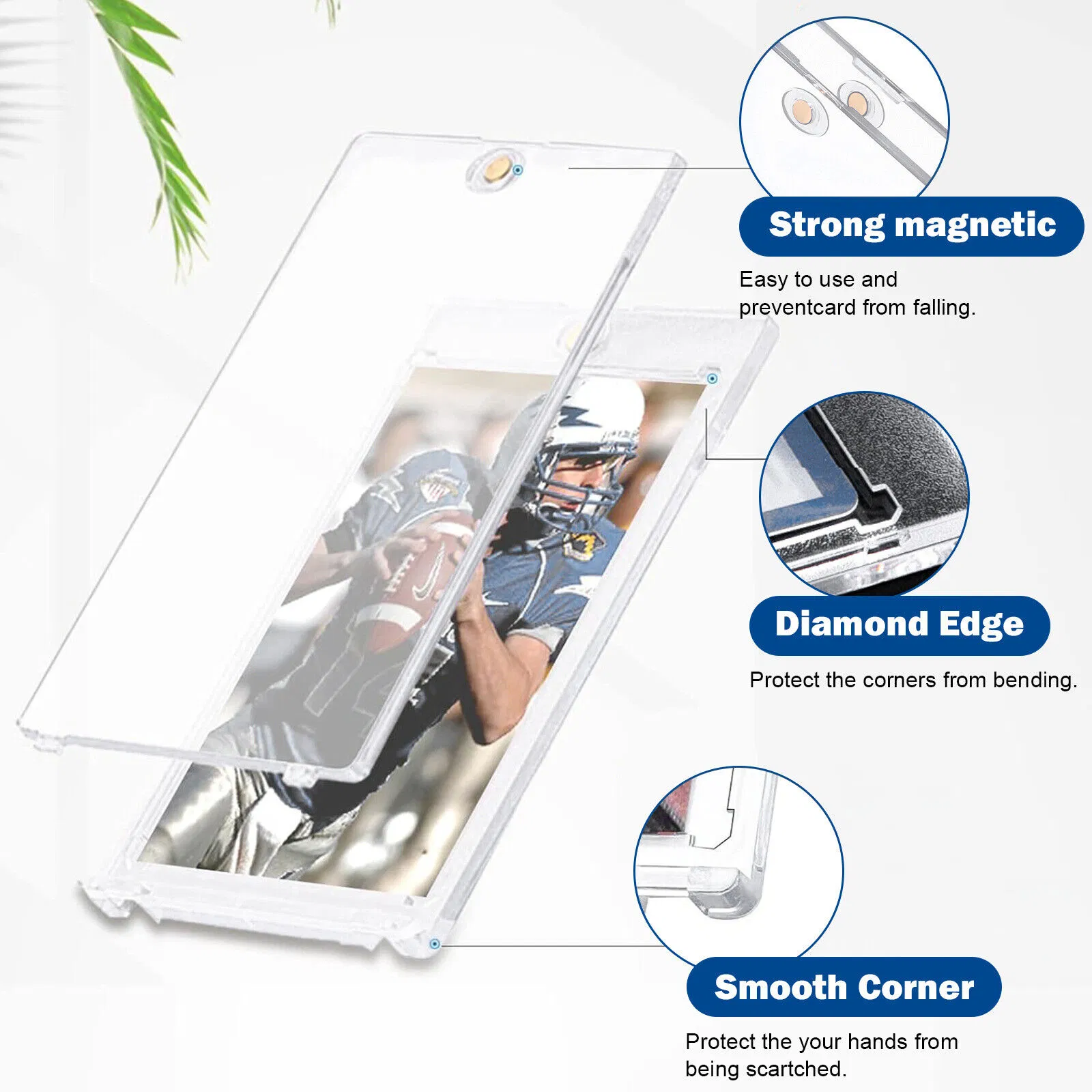 30 Pack 35pt Magnetic Trading Card Holders with UV Protection