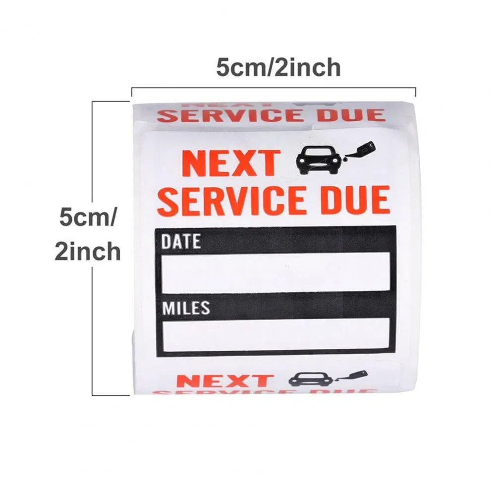 300 Pack Clear Oil Change Service Reminder Window Stickers 2 x 2 Inch