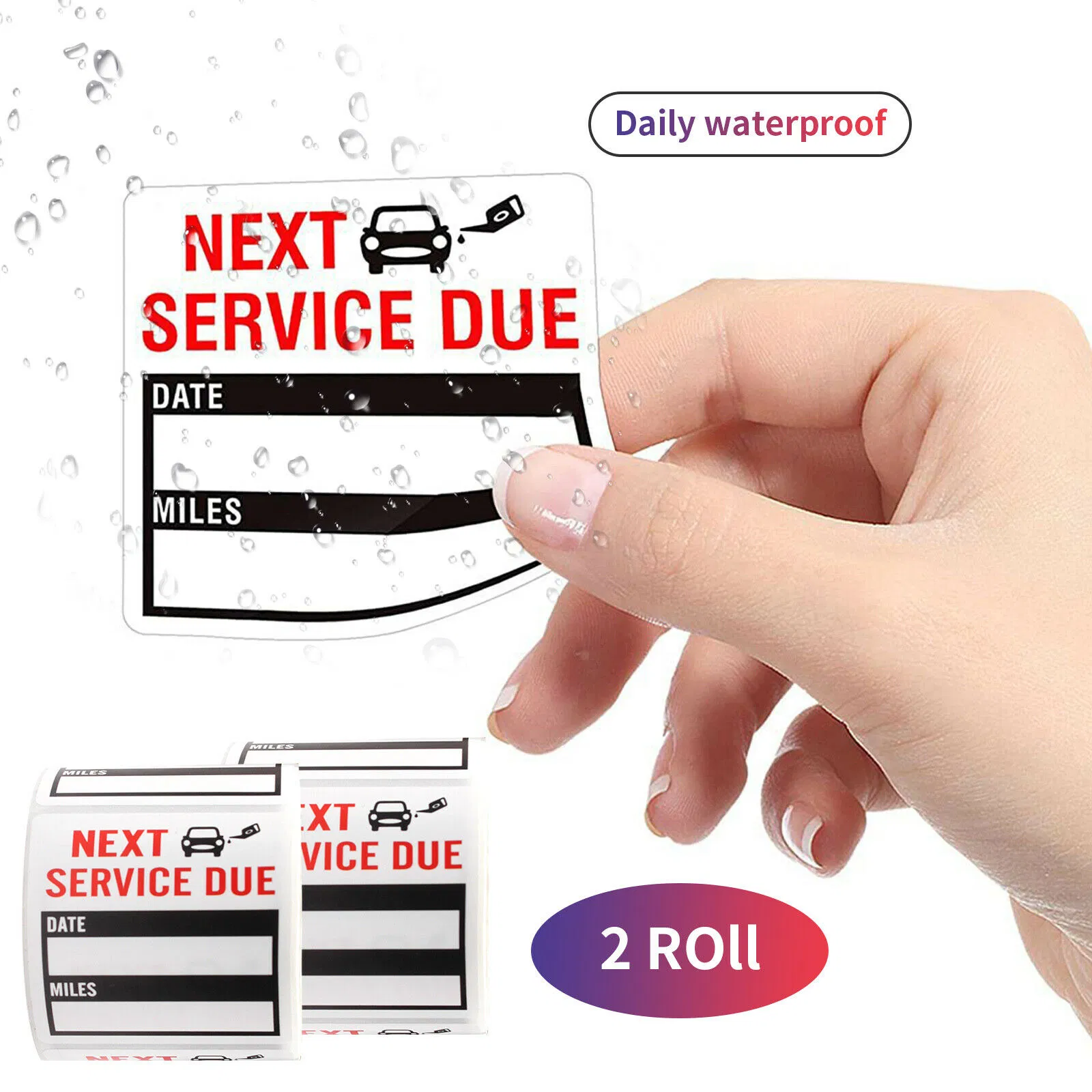 300 Pack Clear Oil Change Service Reminder Window Stickers 2 x 2 Inch