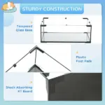 31" Gerbil Cage with Glass Basin Ramps Platforms Hut Exercise Wheel Black for Small Hamsters - Image 6
