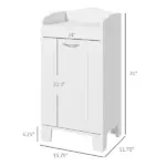 HOMCOM 31" Tilt Out Laundry Hamper, Free Standing Bathroom Storage Cabinet, Home Organizer, White - Image 3