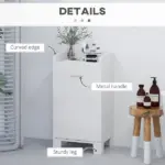 HOMCOM 31" Tilt Out Laundry Hamper, Free Standing Bathroom Storage Cabinet, Home Organizer, White - Image 5