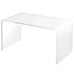 HOMCOM 32 Inch Clear Acrylic Coffee Table, 0.5In Thick C-Shape Waterfall End Coffee Table, Multipurpose Lucite Tea Table for Living Room - Image 11