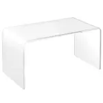HOMCOM 32 Inch Clear Acrylic Coffee Table, 0.5In Thick C-Shape Waterfall End Coffee Table, Multipurpose Lucite Tea Table for Living Room