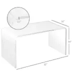HOMCOM 32 Inch Clear Acrylic Coffee Table, 0.5In Thick C-Shape Waterfall End Coffee Table, Multipurpose Lucite Tea Table for Living Room - Image 3