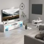 HOMCOM 32 Inch Clear Acrylic Coffee Table, 0.5In Thick C-Shape Waterfall End Coffee Table, Multipurpose Lucite Tea Table for Living Room - Image 9