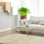 HOMCOM 32 Inch Clear Acrylic Coffee Table, 0.5In Thick C-Shape Waterfall End Coffee Table, Multipurpose Lucite Tea Table for Living Room - Image 10
