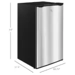 3.2 Cu.Ft Mini Fridge Freezer, Single Door with Adjustable Thermostat, Reversible Door for Dorm, Silver - Image 3