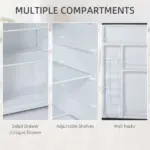 3.2 Cu.Ft Mini Fridge Freezer, Single Door with Adjustable Thermostat, Reversible Door for Dorm, Silver - Image 6